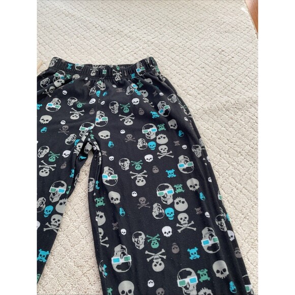 Medium (8/10) Cherokee Sleepwear Kids Youth Fleece Pants Skull Holiday Pattern - Picture 8 of 9